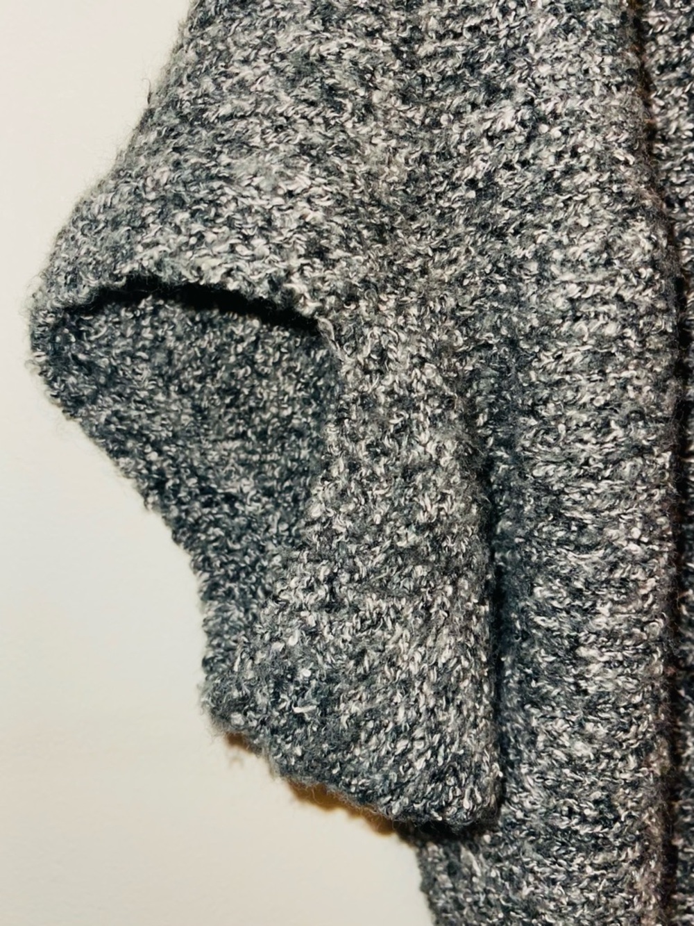 Cotton Emporium Black & White Marled Knit Poncho Wrap